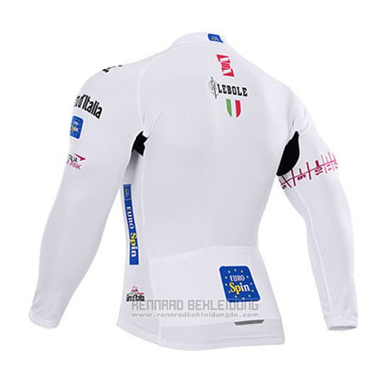 2015 Fahrradbekleidung Giro D'italien Wei Trikot Langarm und Tragerhose